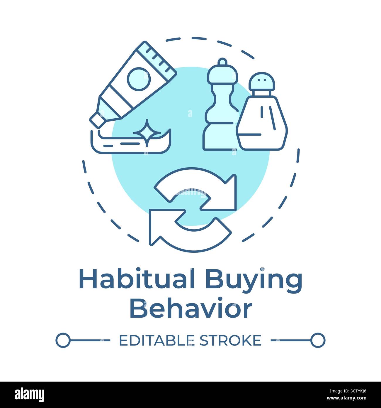 Habitual buying behavior soft blue concept icon Stock Vector