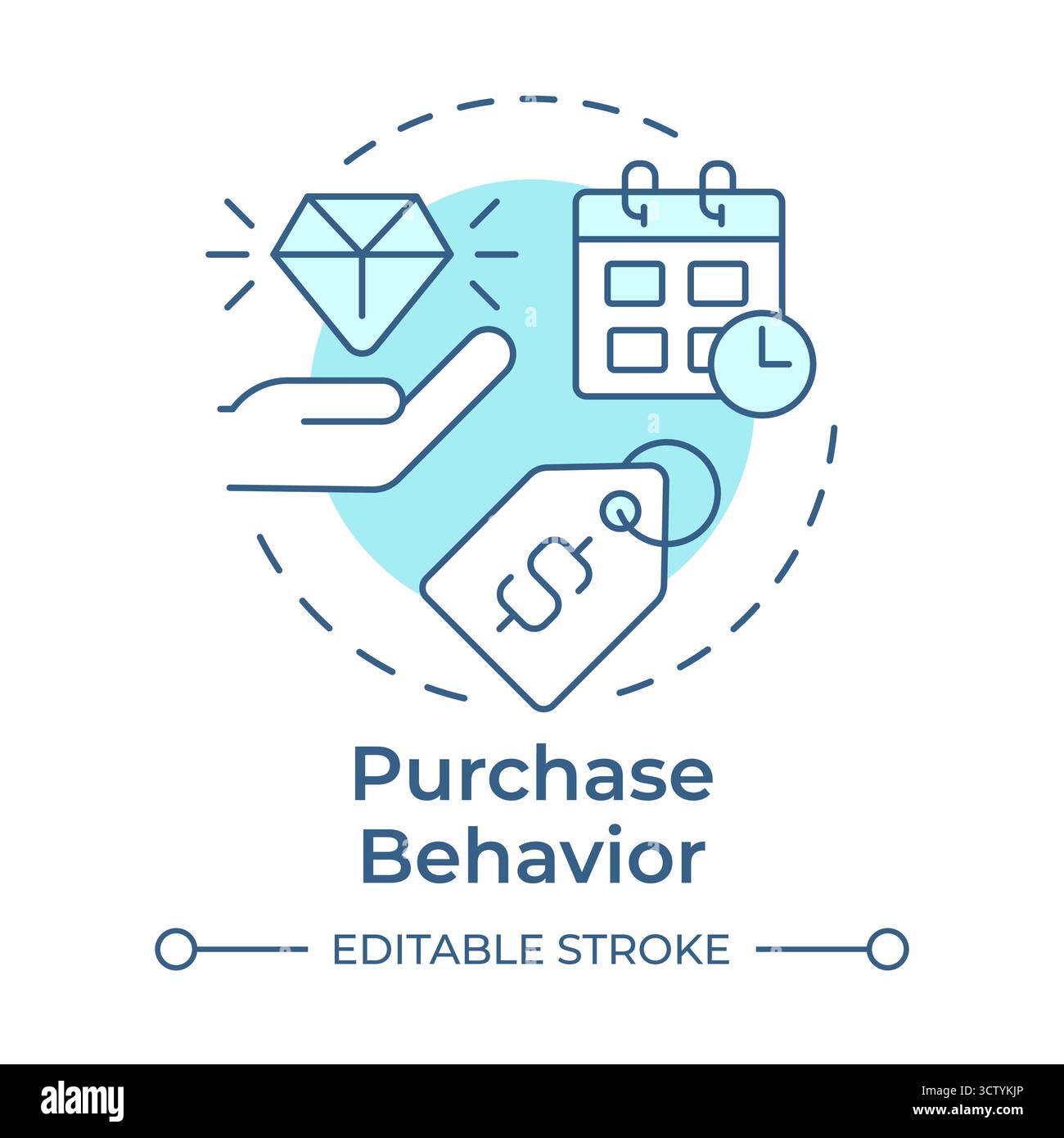 Purchase behavior soft blue concept icon Stock Vector