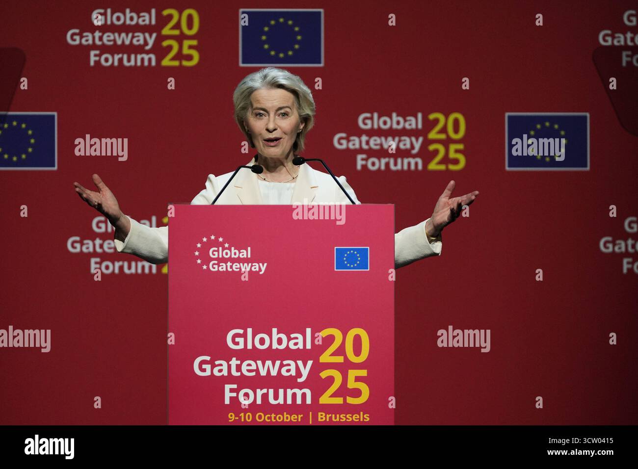 European Commission President Ursula von der Leyen speaks during the ...