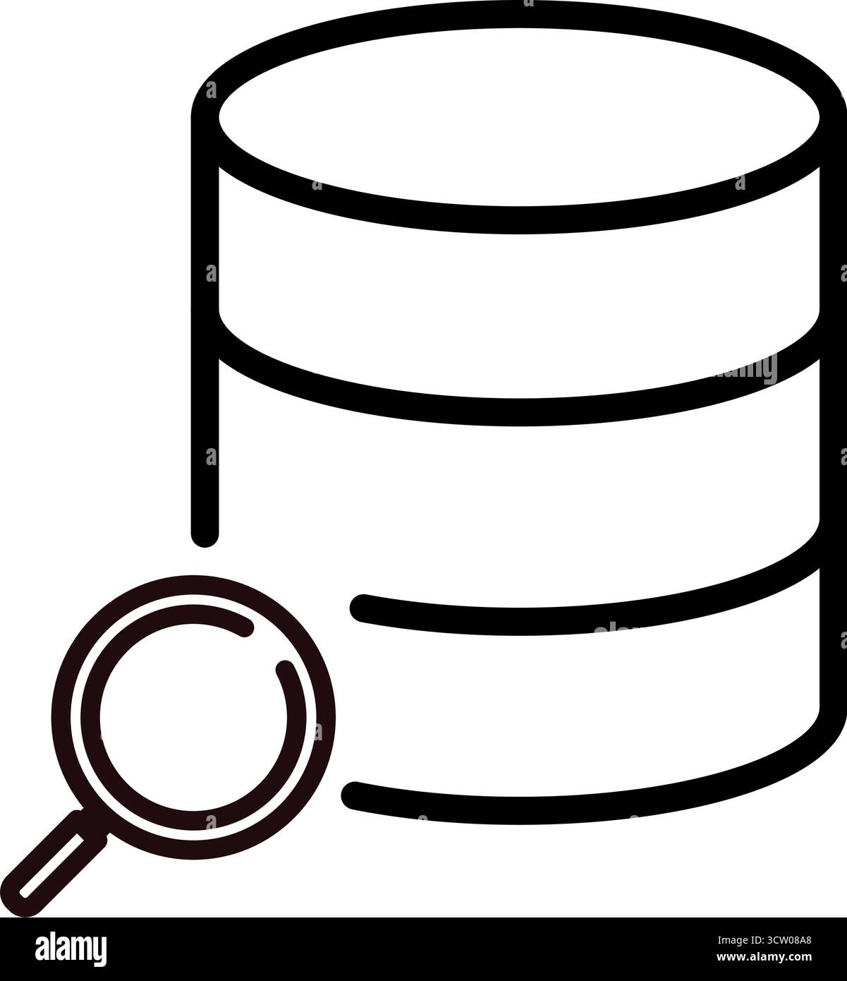 Database search and data analysis line vector icon Stock Vector