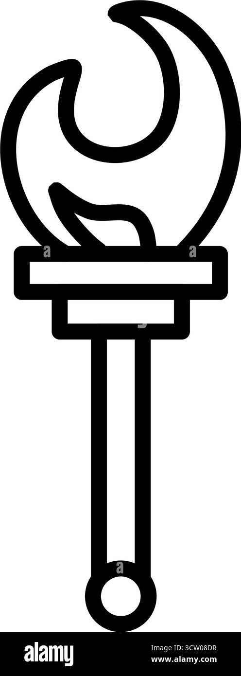 Burning flame torch line vector icon Stock Vector Image & Art - Alamy