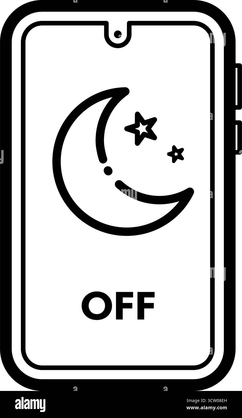 Smartphone do not disturb or night mode off vector icon Stock Vector