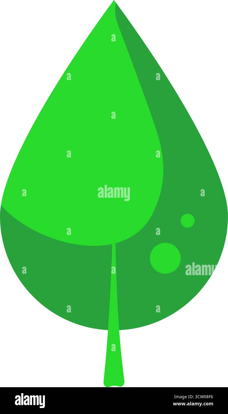 Green stylized leaf  -e vector illustration Stock Vector