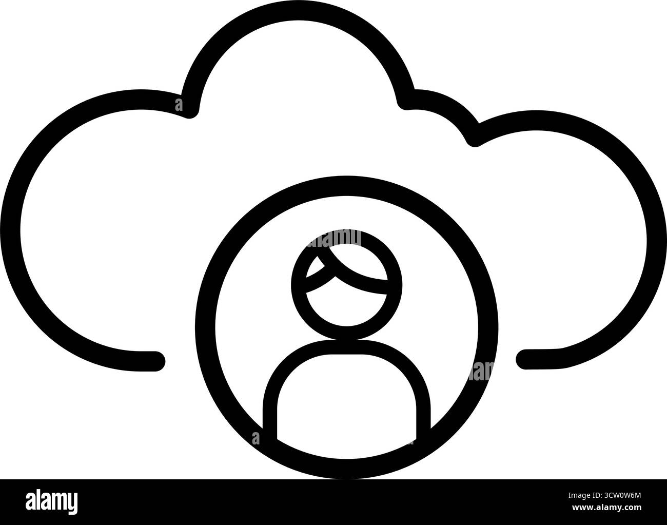 user cloud computing outline vector icon Stock Vector
