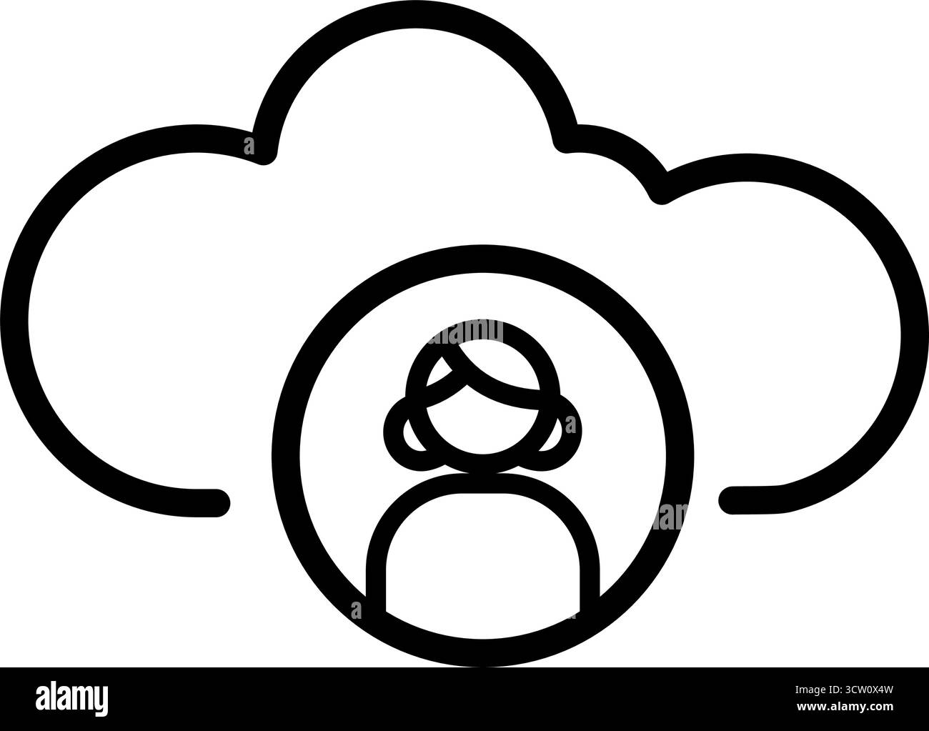 user cloud computing outline vector icon Stock Vector