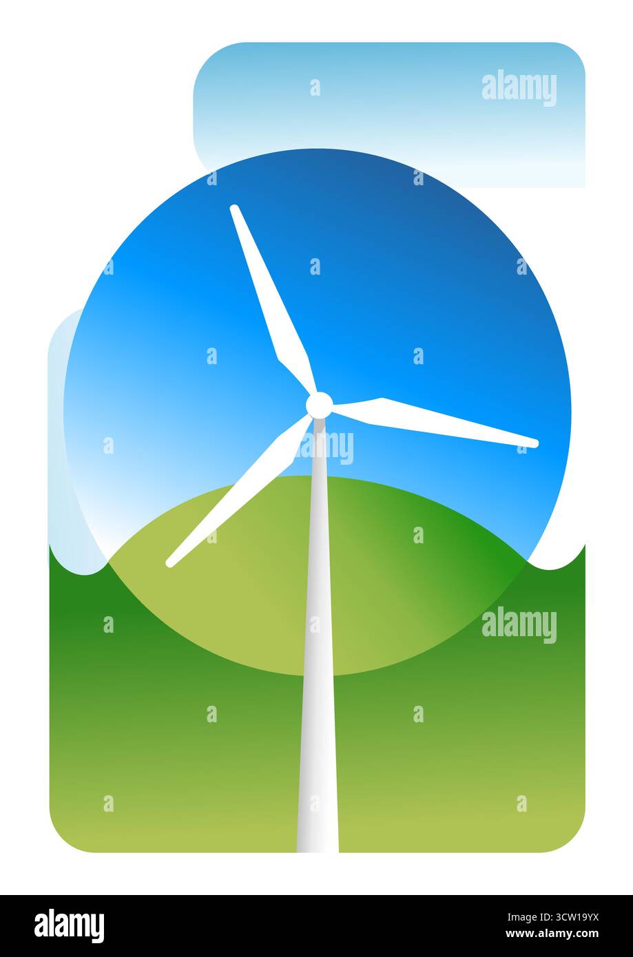 Wind Turbine Renewable Energy Abstract Graphic Vector Stock Vector