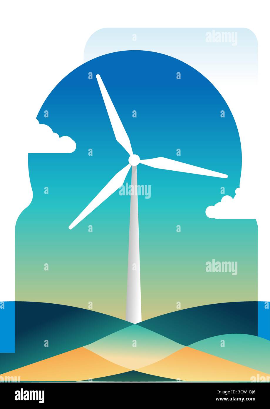 Wind Turbine Renewable Energy Abstract Graphic Vector Stock Vector ...
