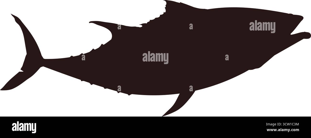 Tuna Fish Silhouette Vector Illustration Stock Vector