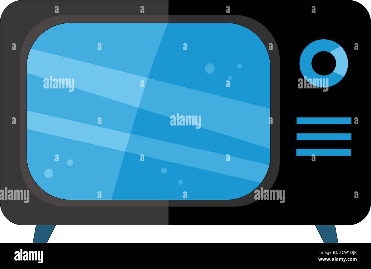 Retro Television Outline Icon Stock Vector