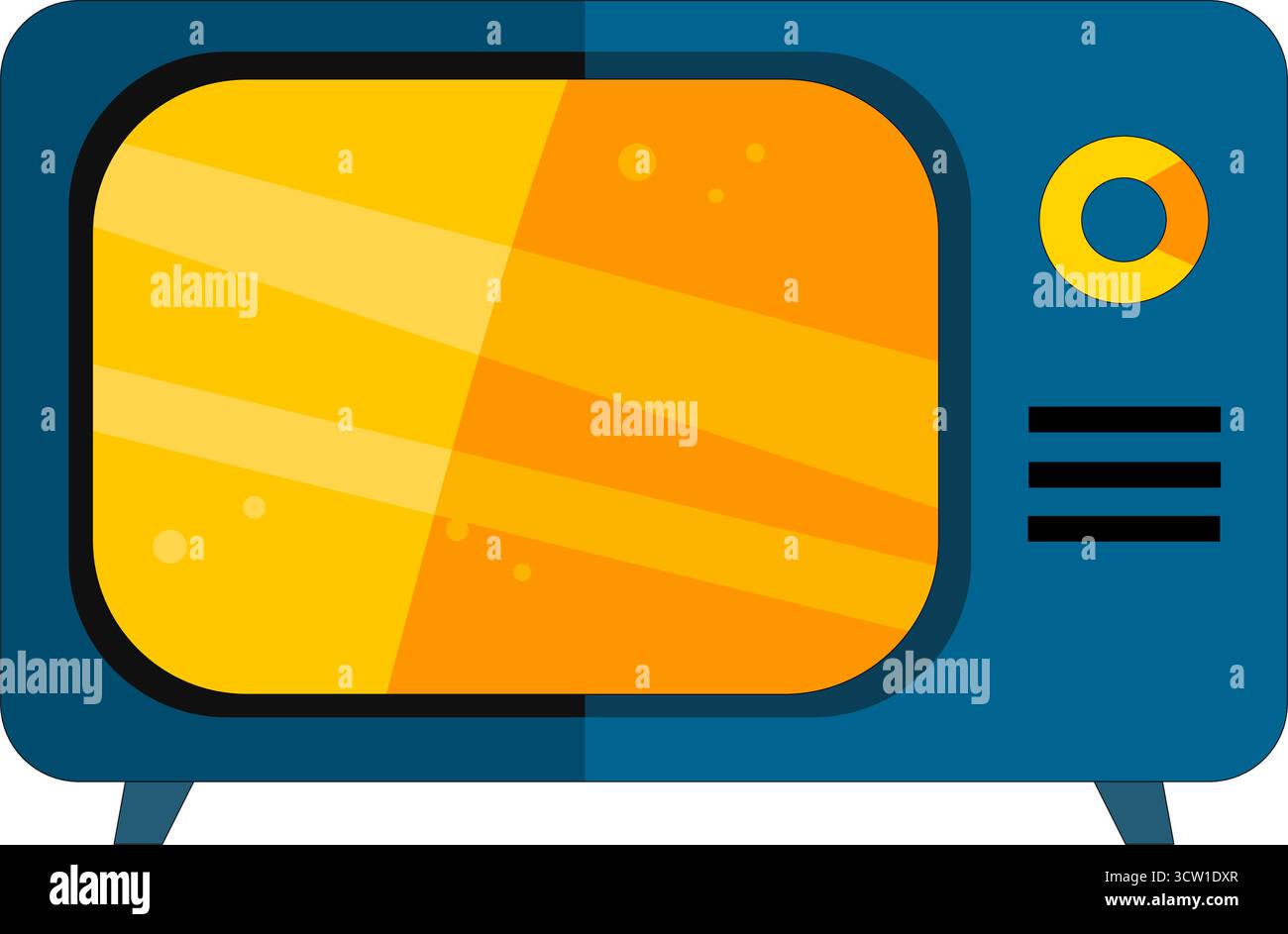 Retro Television Outline Icon Stock Vector