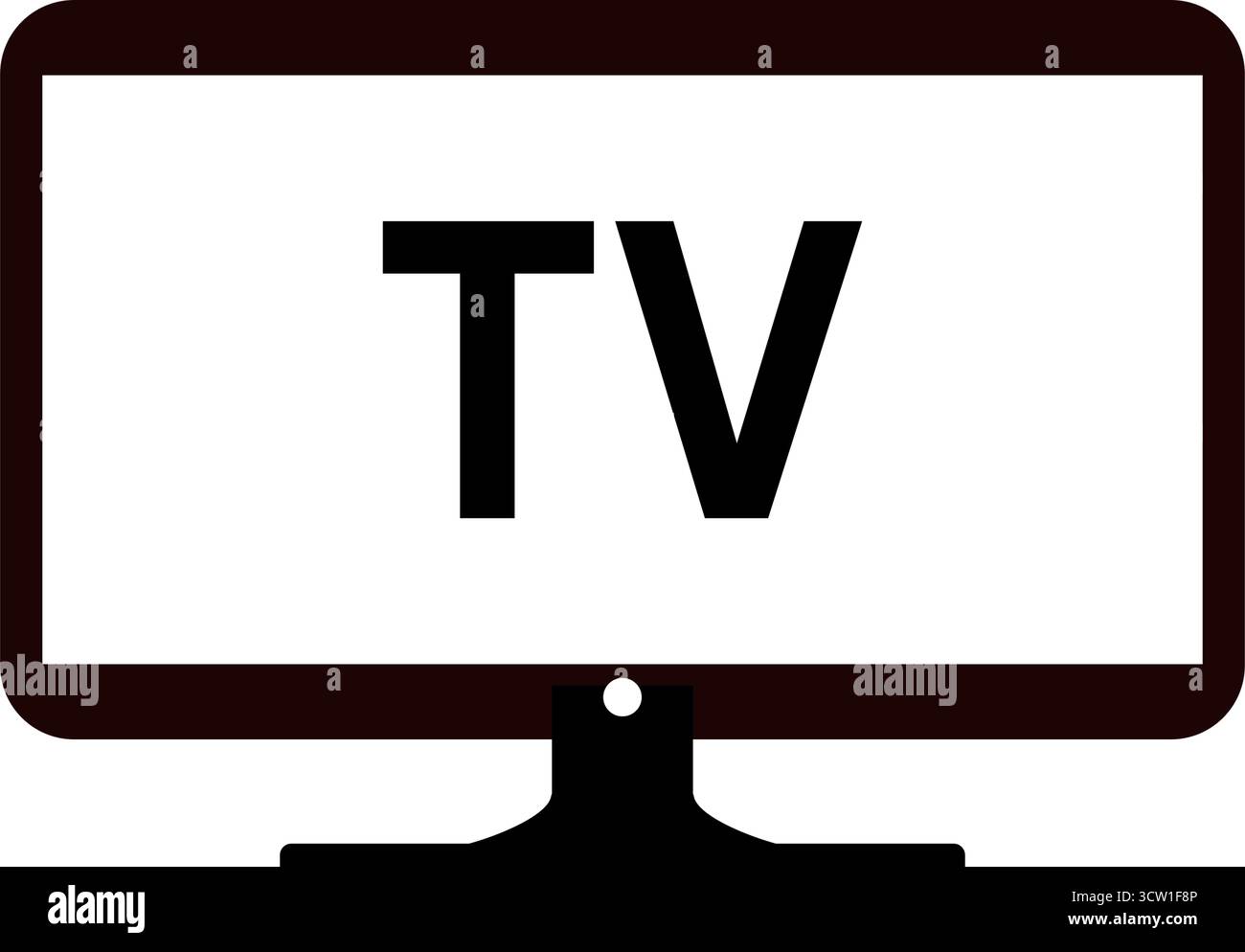 Television Screen TV Flat Icon Vector Stock Vector