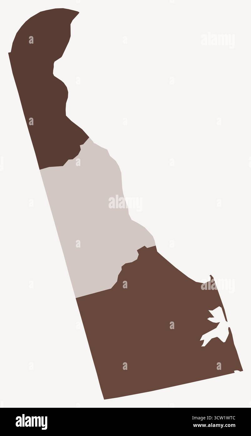 Map of Delaware with counties. Just a simple state border map with ...