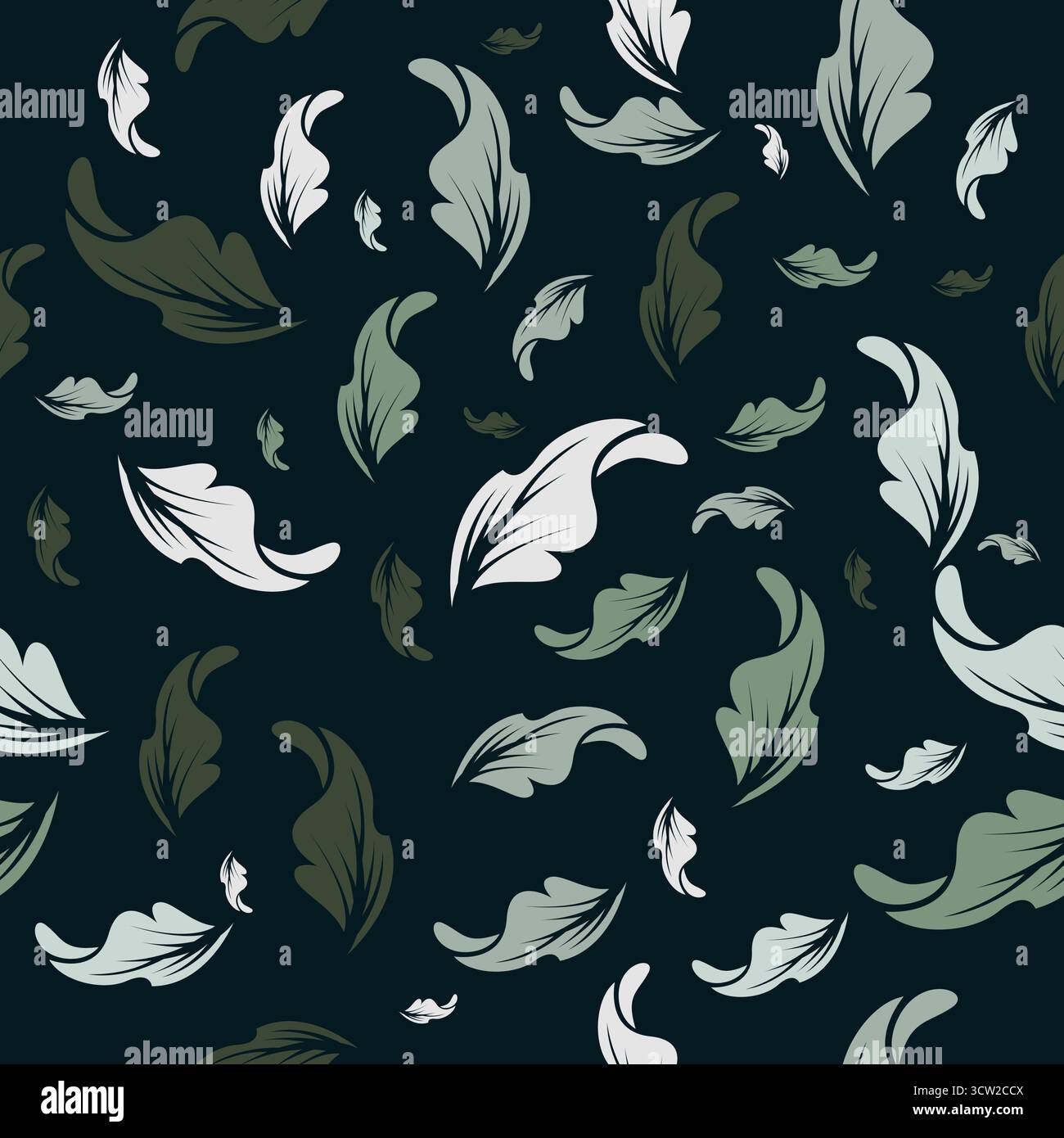 Seamless pattern with abstract leaves design Stock Vector