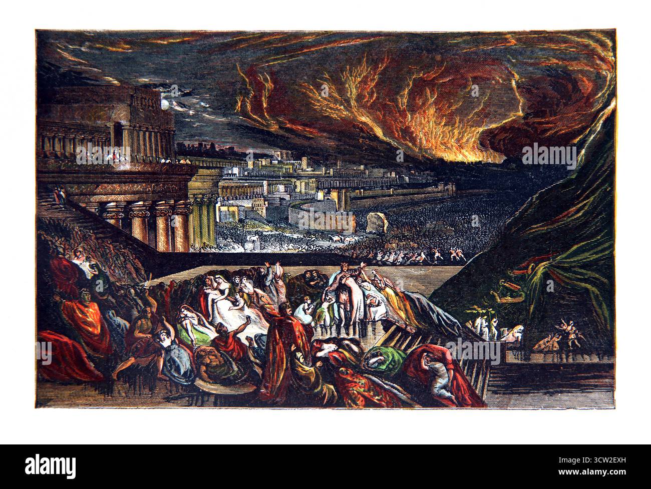 Illustration of the Destruction of nineveh (Nahum) from 19th Century Pictorial Sunday Readings by the Reverend William Owen Volume 2 Stock Photo