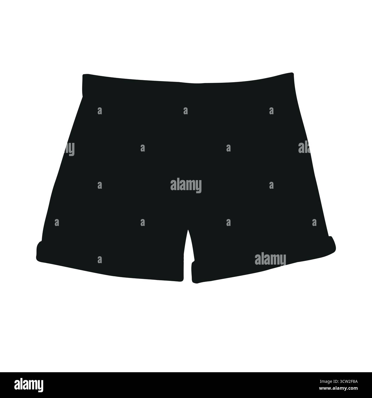 Vector hand drawn jeans shorts silhouette Stock Vector