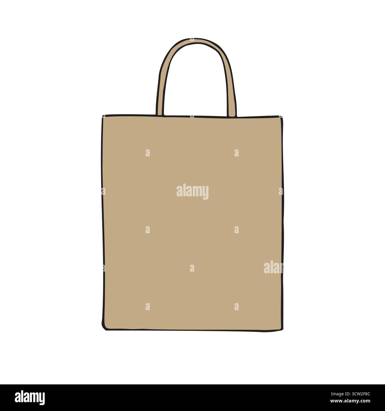 Vector hand drawn sketch doodle colored craft bag Stock Vector Image ...
