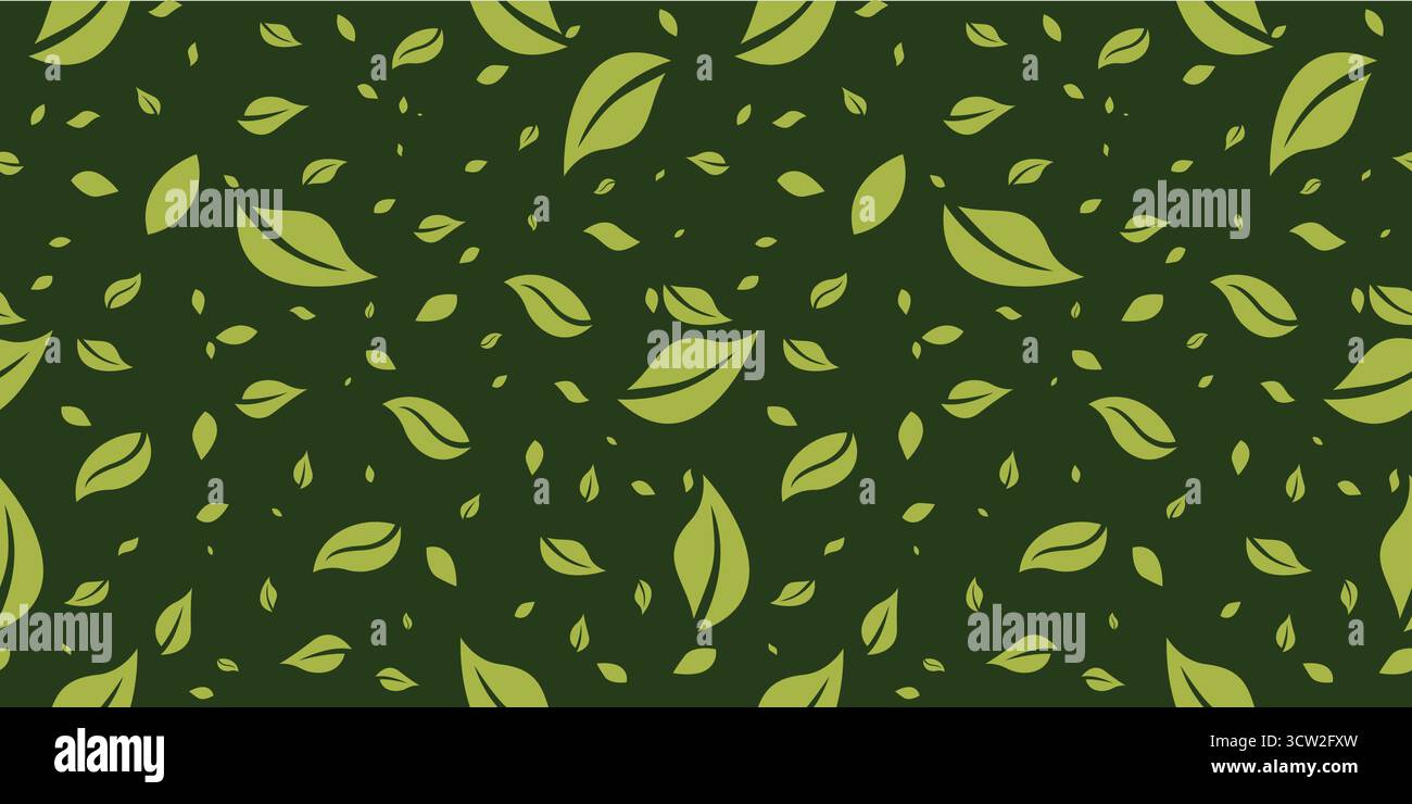 Organic Leaf Seamless Pattern Vector. Leaves Background Design Stock Vector