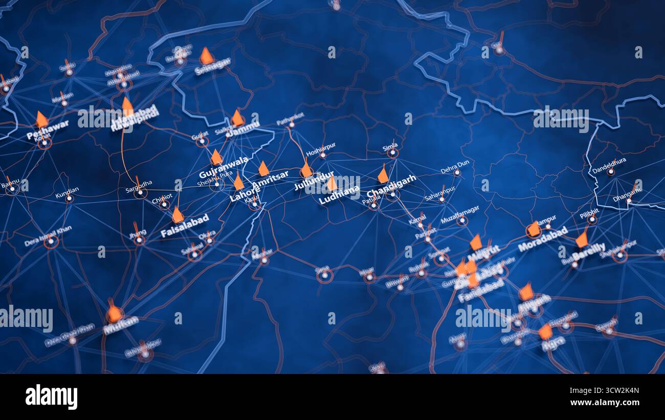 Ludhiana map big data visualization. Futuristic map infographic of city ...