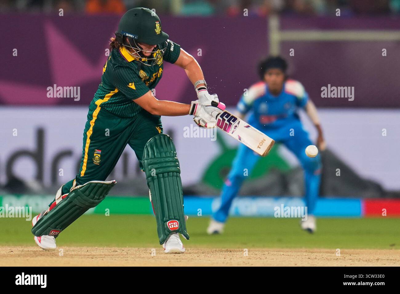 South Africa's Nadine de Klerk plays a shot during the ICC Women's ...