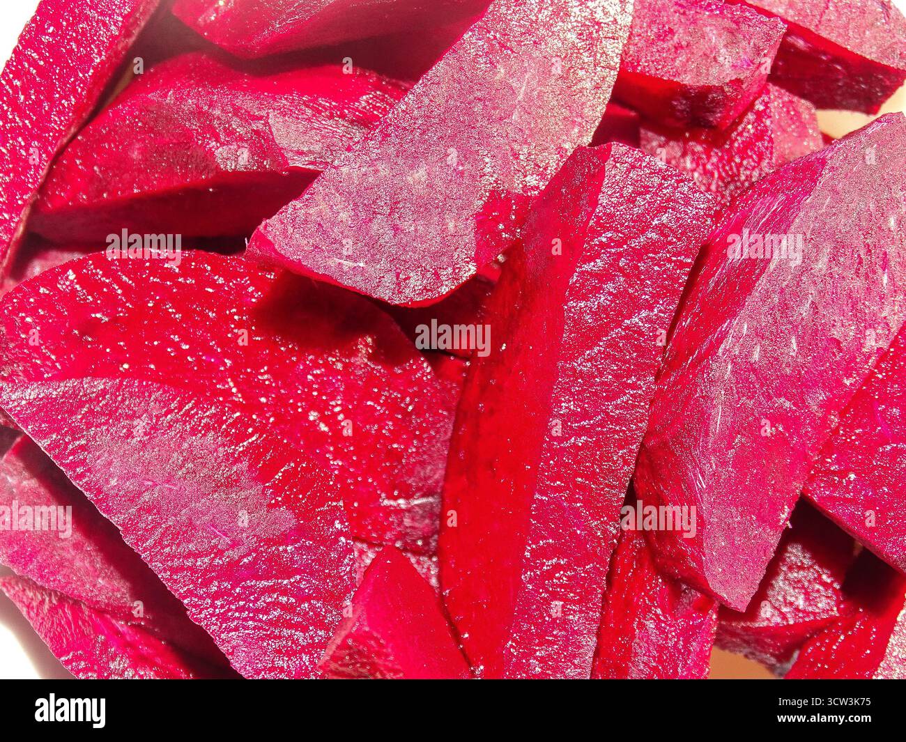 Closeup view of beetroot pieces Stock Photo