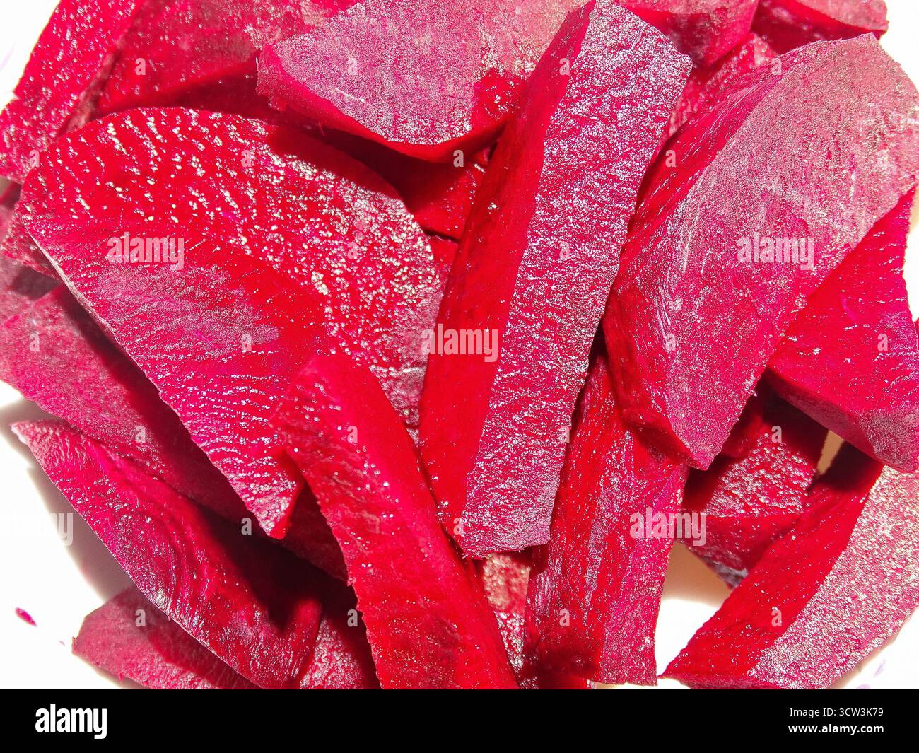 Closeup view of beetroot pieces Stock Photo