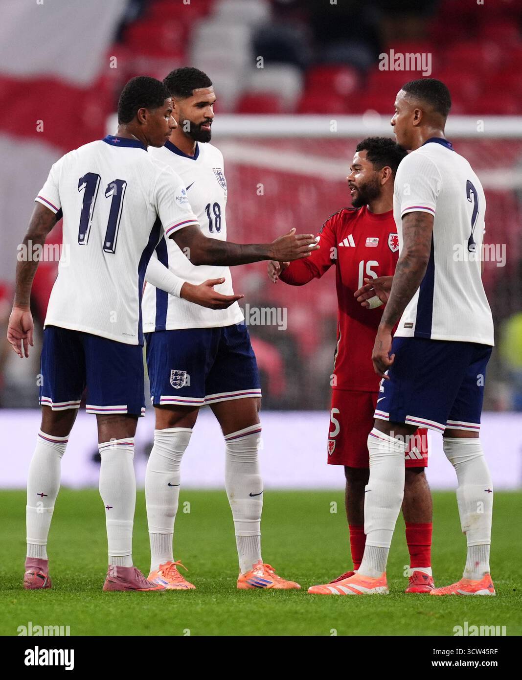 England's Marcus Rashford (left), Ruben Loftus-Cheek (centre) and Ezri ...