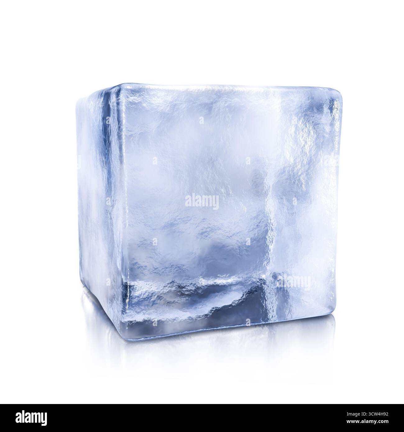 One clear ice cube isolated on white Stock Photo - Alamy