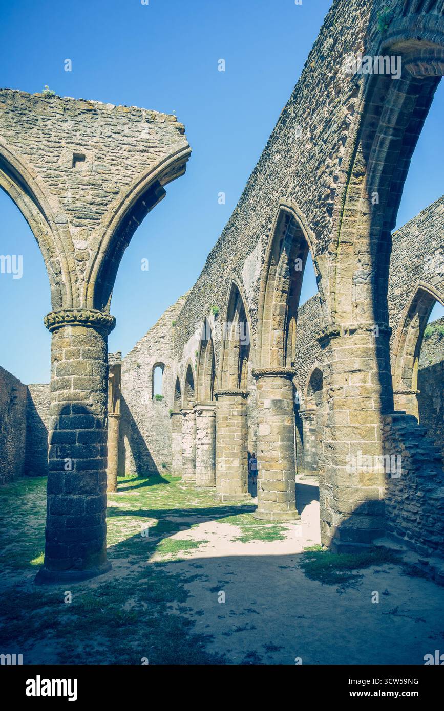 The Abbey of Saint-Mathieu de Fine-Terre, in Brittany, France. Sunlit ...