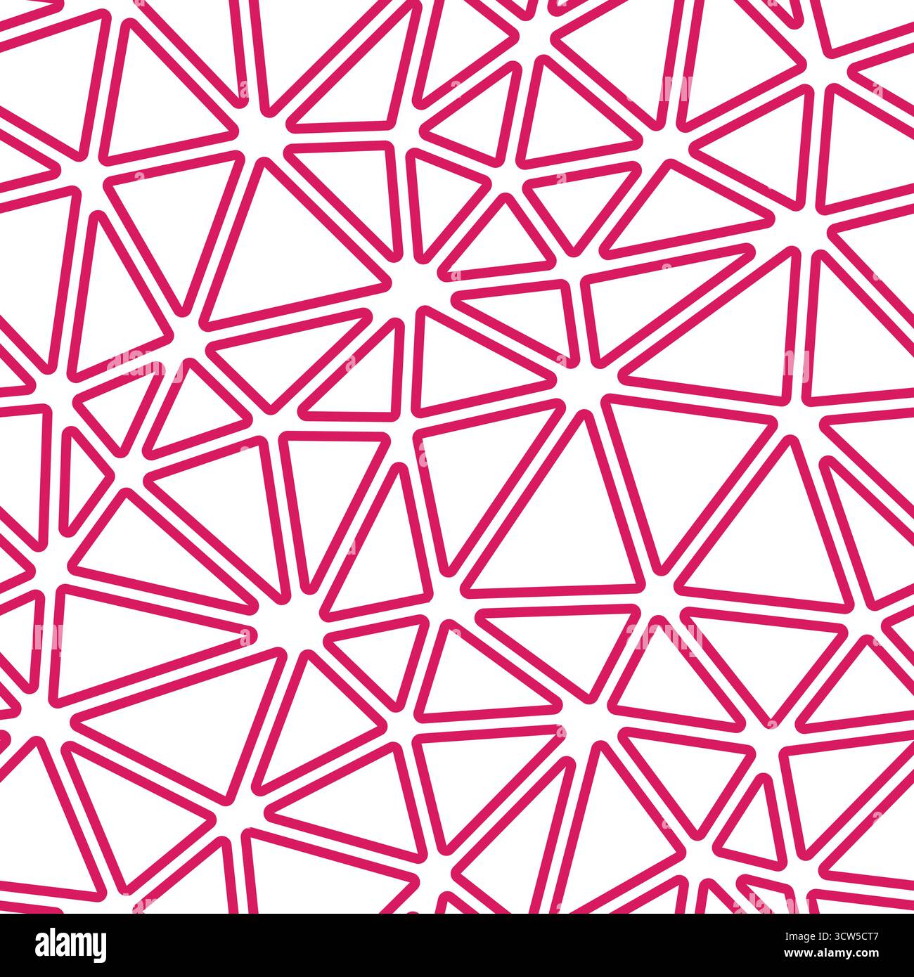 Minimal geometric background. Medium triangle size. Solid color style. Rounded triangles outlined. Repeatable pattern. Berry Burst. Stock Vector