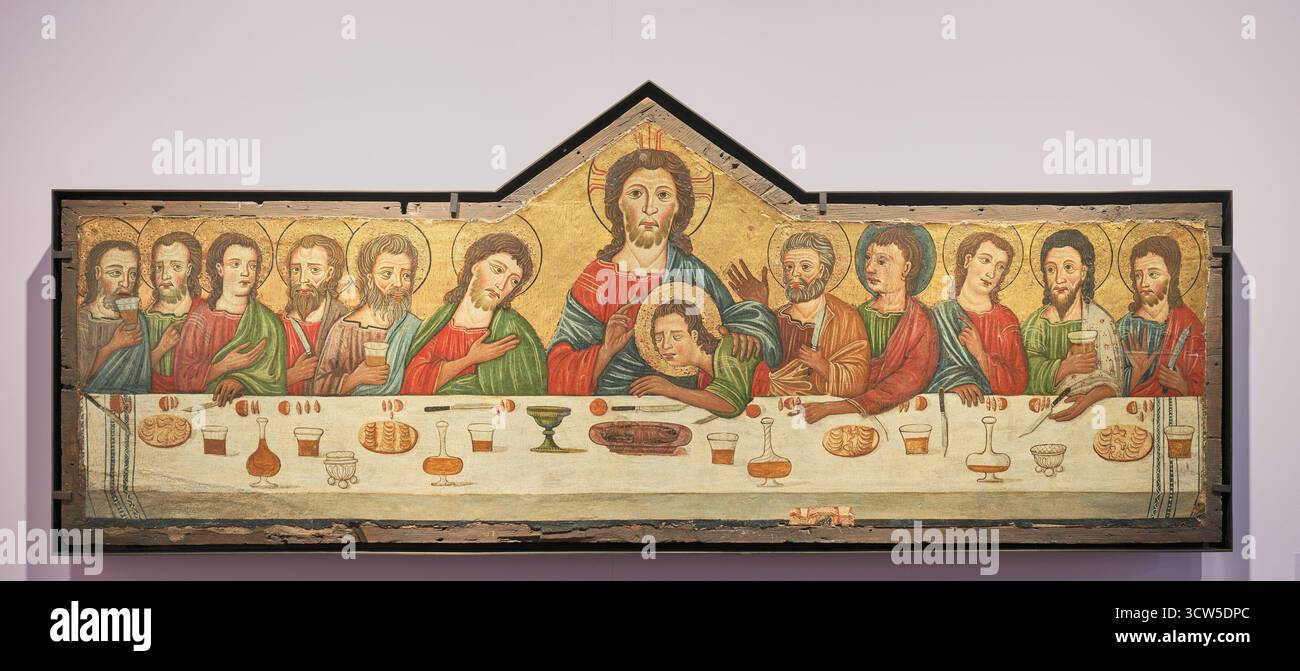 The last supper of Jesus Christ with his disciples, a painting in the musée  du petit palais (small palace museum), Avignon, France Stock Photo - Alamy, image size:1300x671