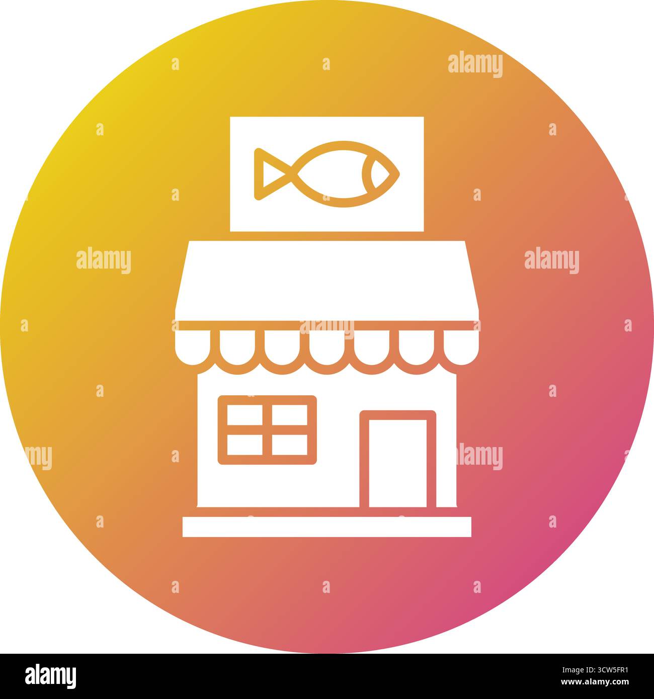 Fish shop Vector Icon Design Illustration Stock Vector
