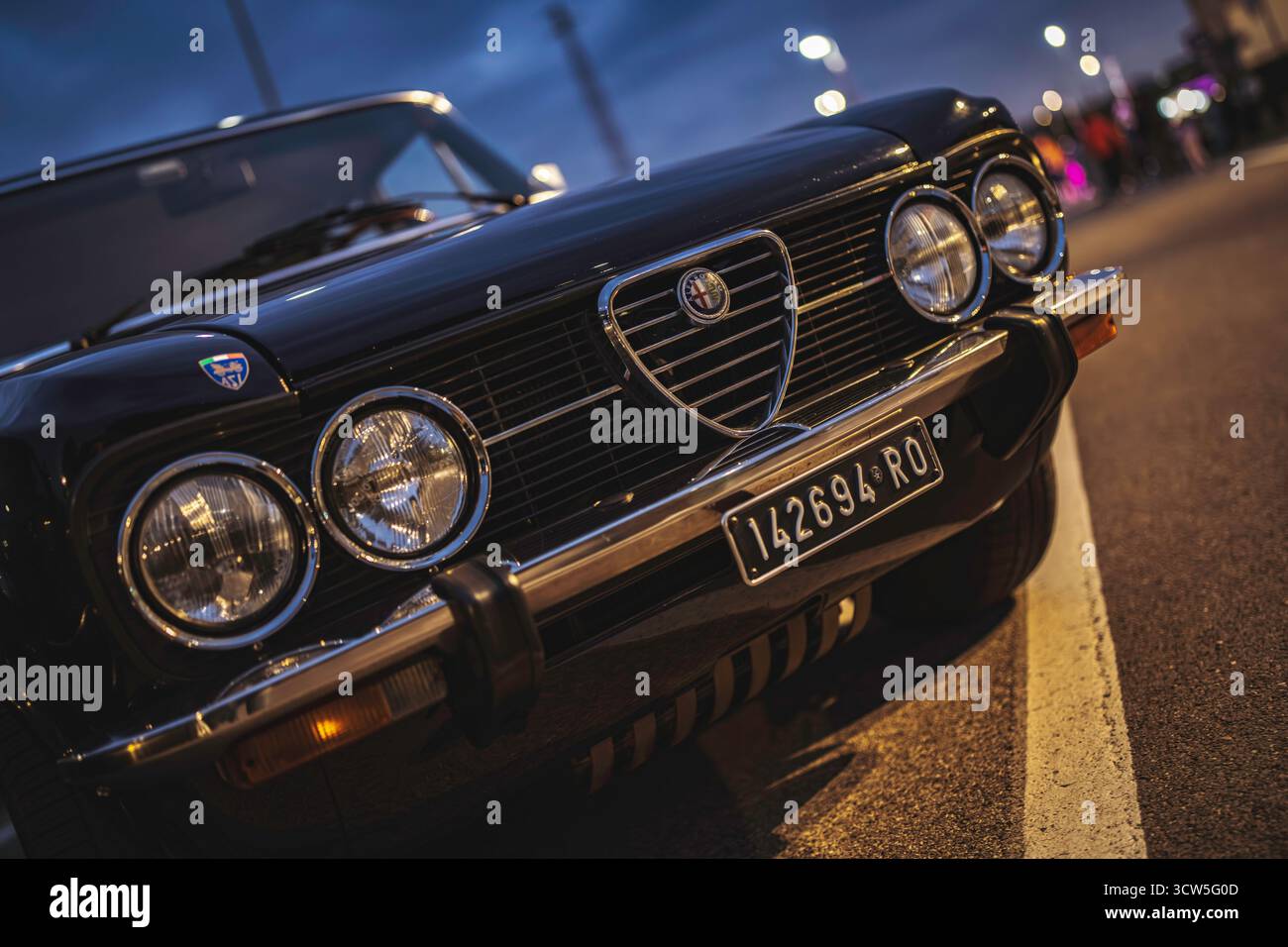 Rome, italy 10 september 2025: alfa romeo vintage sports car with ...