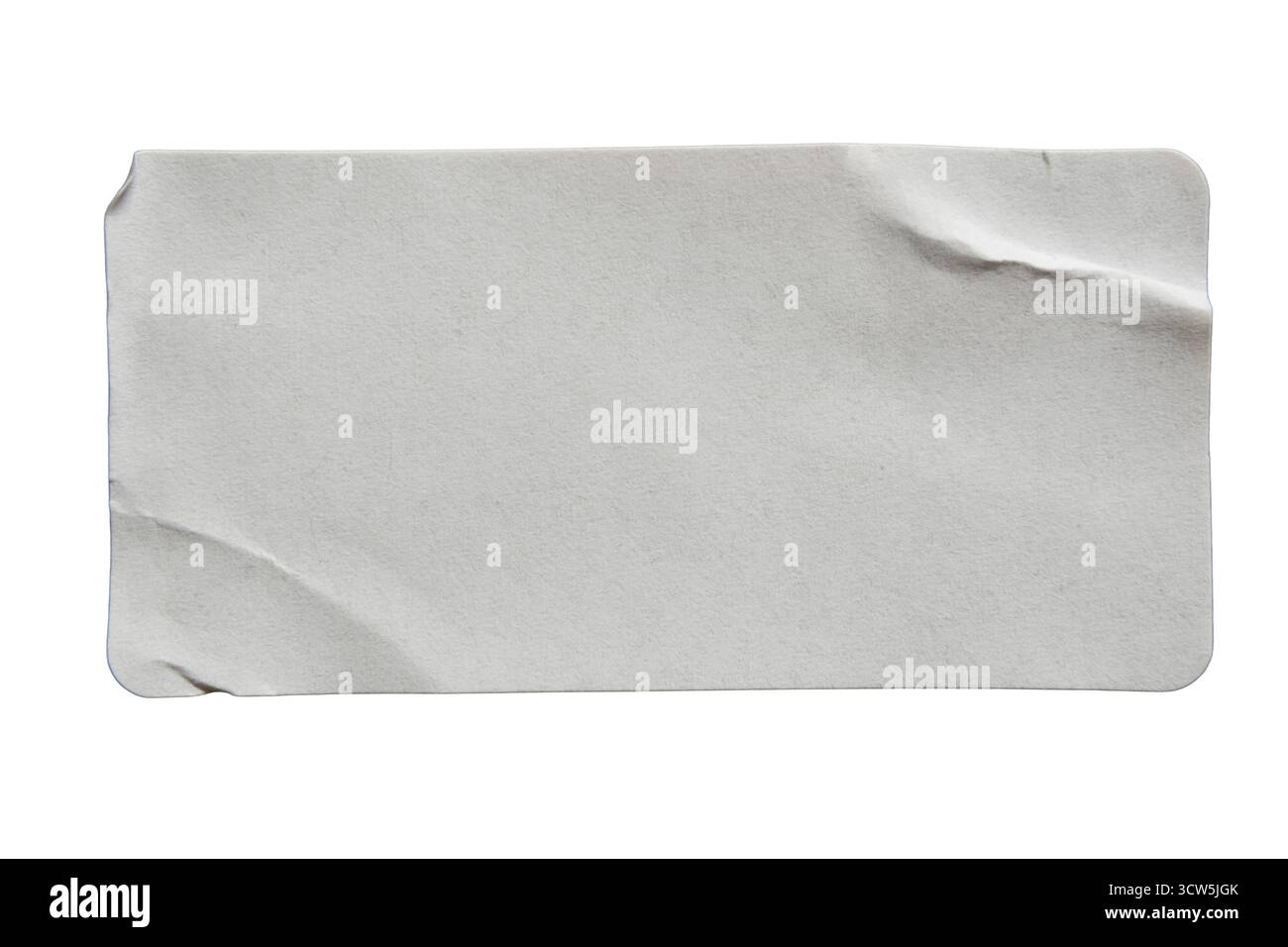 A rounded rectangle paper sticker isolated on white background with clipping path Stock Photo