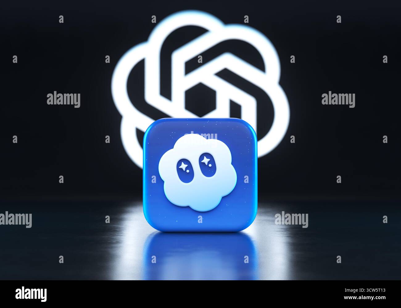 Valencia, Spain - October, 2025: Sora app icon in front of OpenAI logo ...