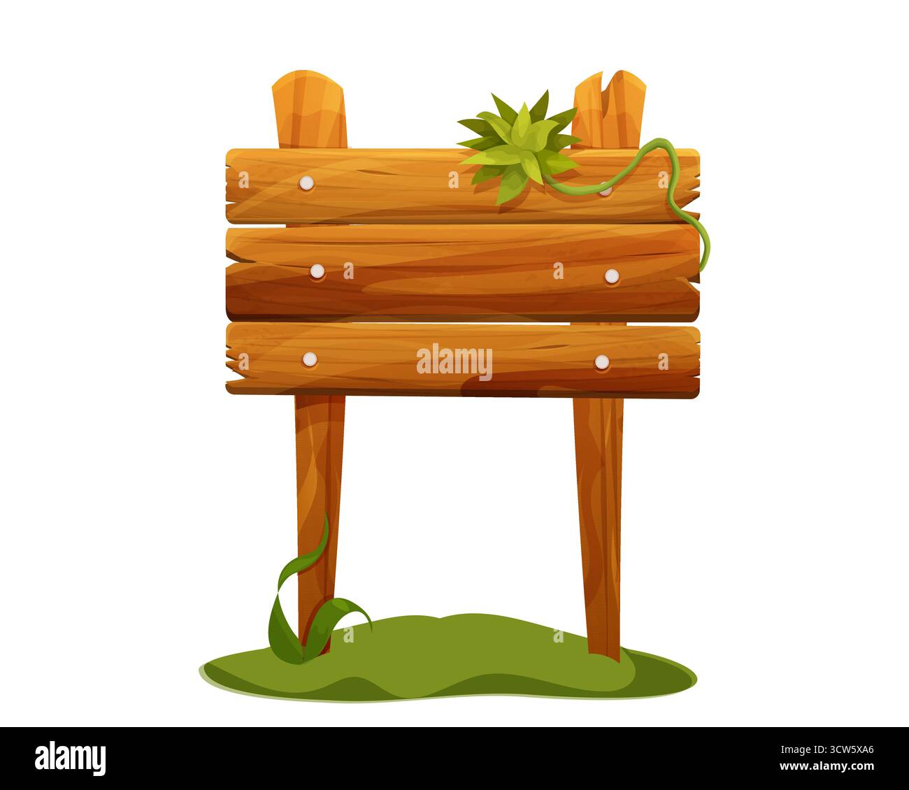 Wooden jungle forest signposts, empty board textured wood plank.Wood ...