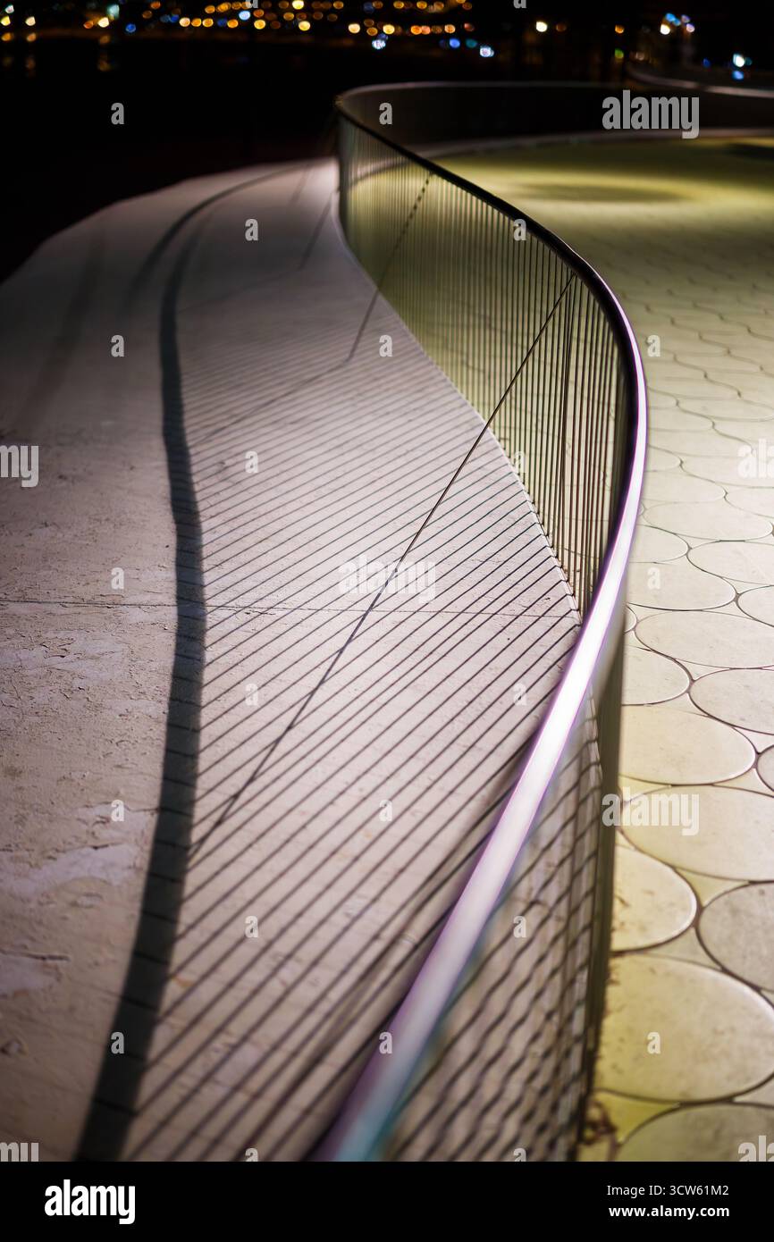 Perspective of the Curved Concrete Railing and Paving Stock Photo - Alamy