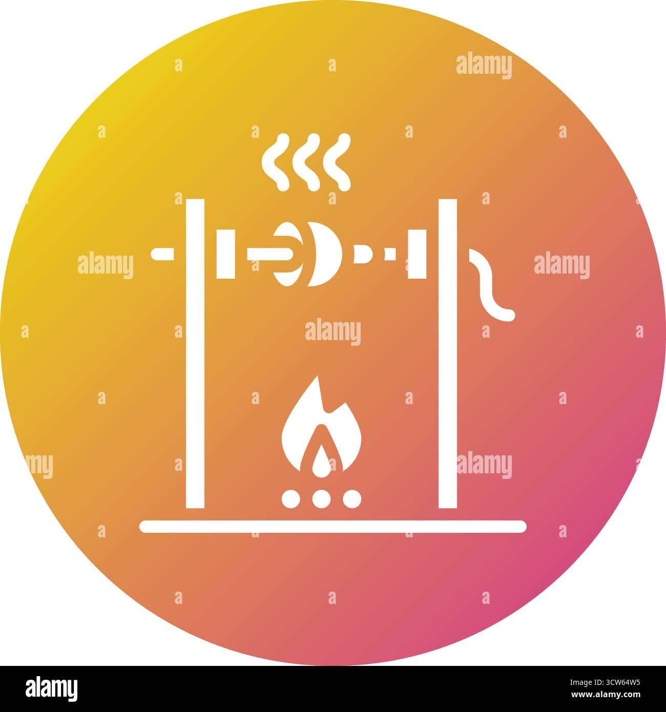 Medieval fire roasting Vector Icon Design Illustration Stock Vector