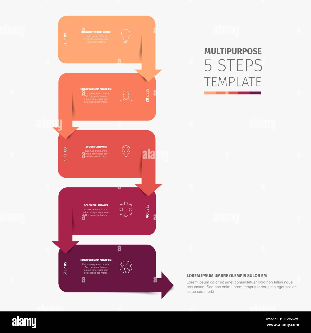 An essential infographic template illustrating a 5 steps process ...