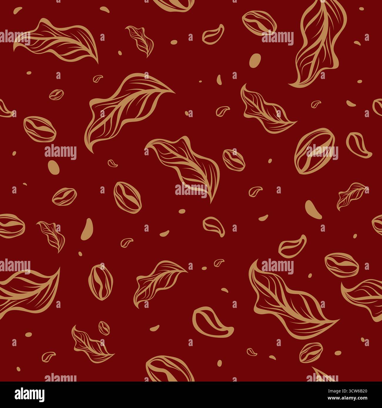 Hand drawn coffee bean drawing seamless pattern Stock Vector