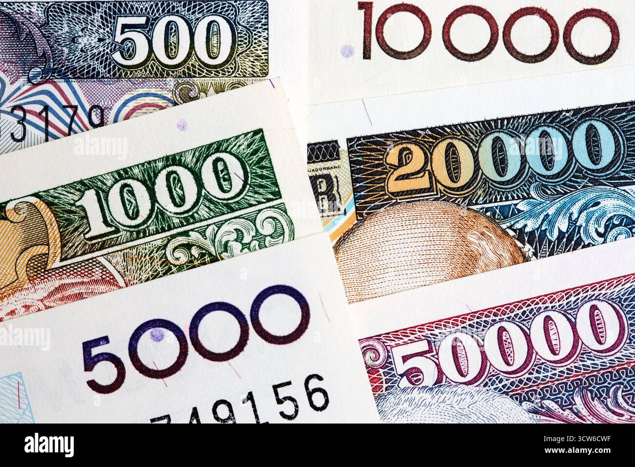 Ecuadorian money - sucre a business background Stock Photo