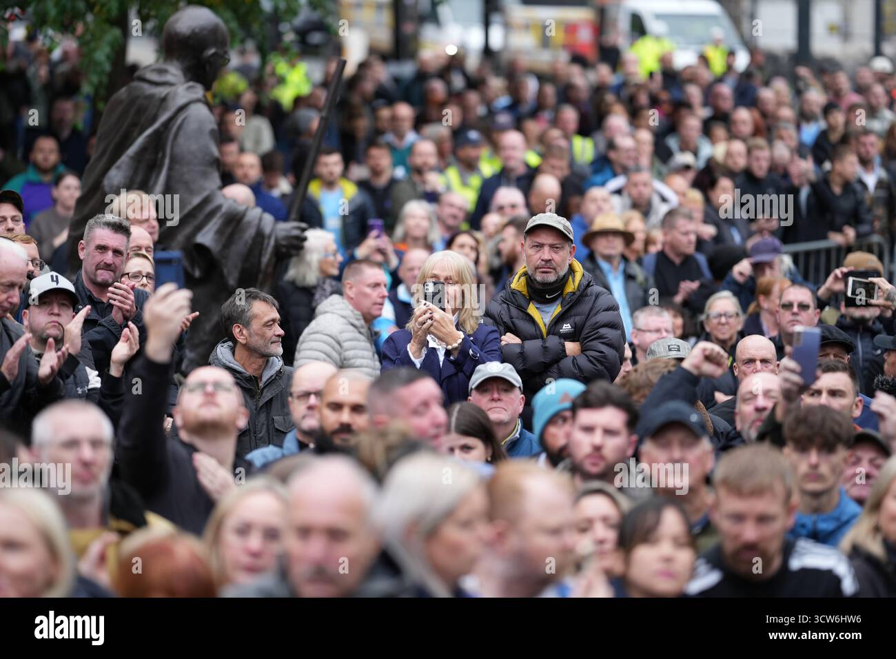 Manchester Ricky Boxer Crowds gather outside Manchester Cathedral during the funeral for boxer ...