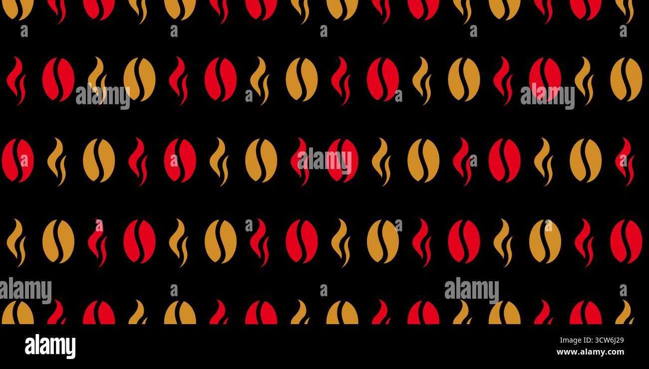 vector illustration of coffee bean seamless pattern. coffee beans background Stock Vector