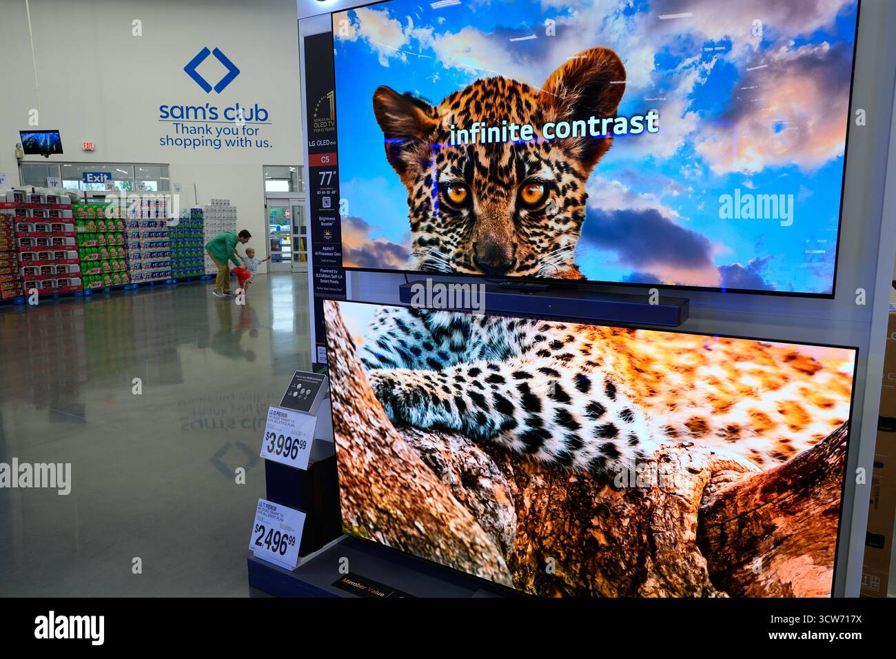 Televisions are on display at a Sam's Club, Wednesday, Sept. 24, 2025 ...