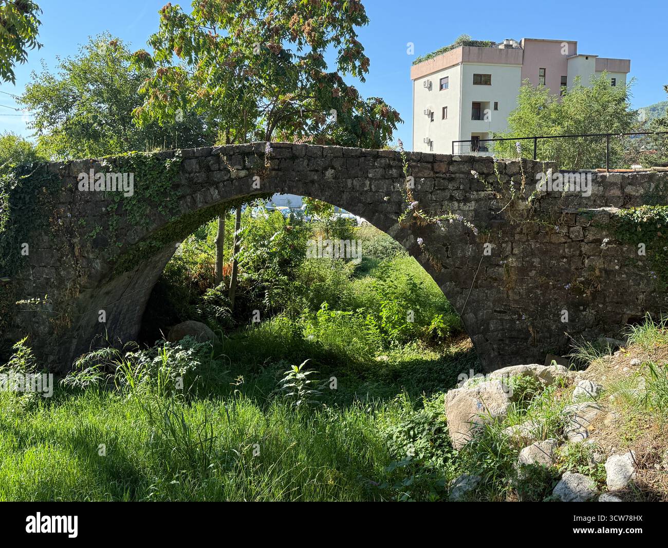 Old Stone Bridge, Budva, Montenegro. - Smartphone Captured Stock Image