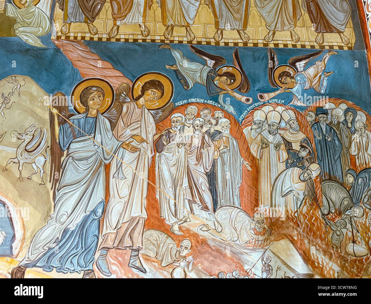 Frescoes at Podmaine Monastery, Budva, Montenegro. - Smartphone Captured Stock Image