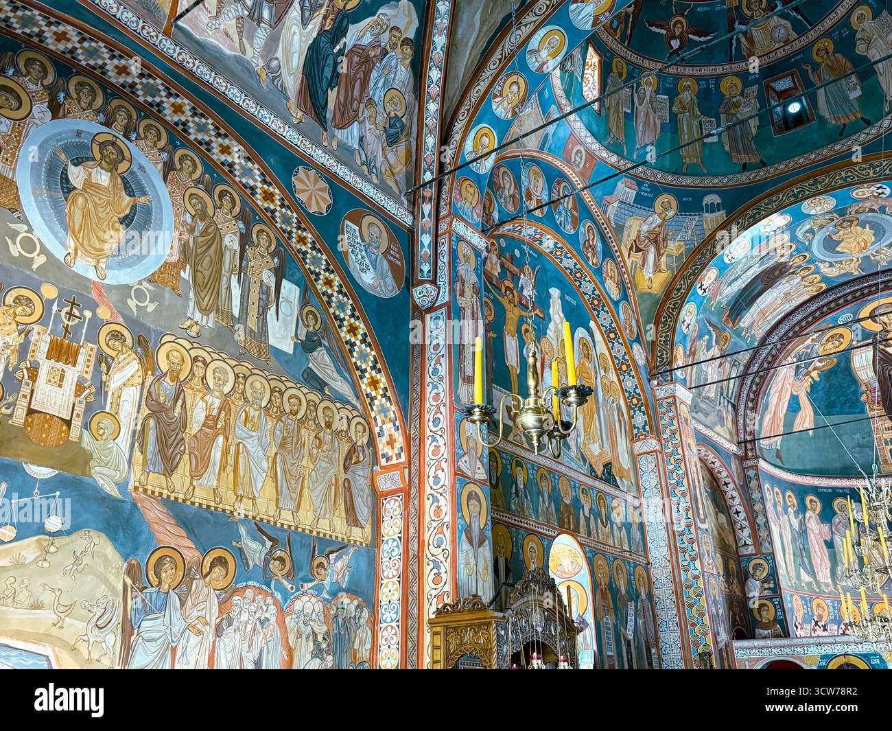 Frescoes at Podmaine Monastery, Budva, Montenegro. - Smartphone Captured Stock Image