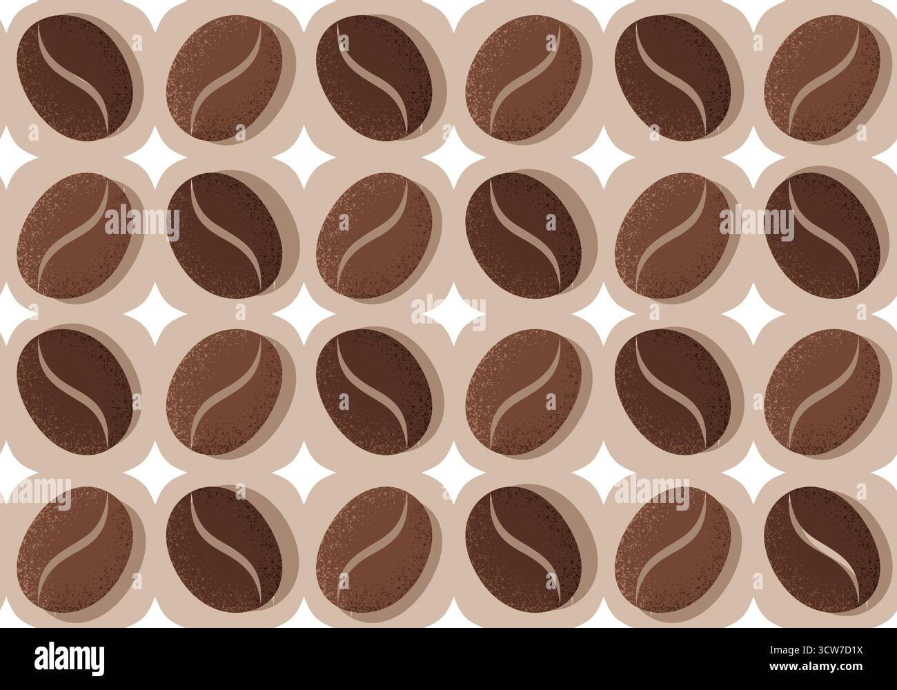 Vector vintage seamless pattern with coffee beans. Retro pattern with coffee bean Stock Vector