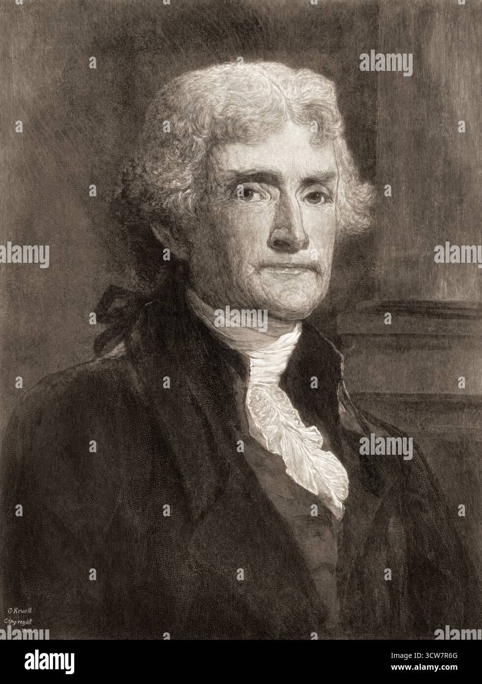 Portrait of Thomas Jefferson, 1743 - 1826, third president of the ...