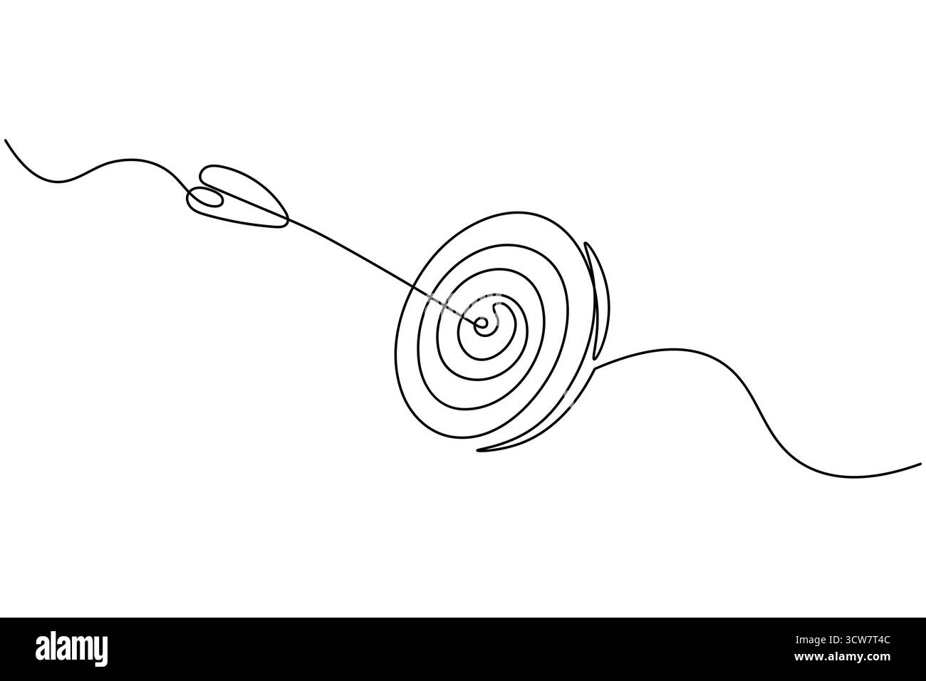 Goal target with arrow icon continuous line drawing minimal outline ...