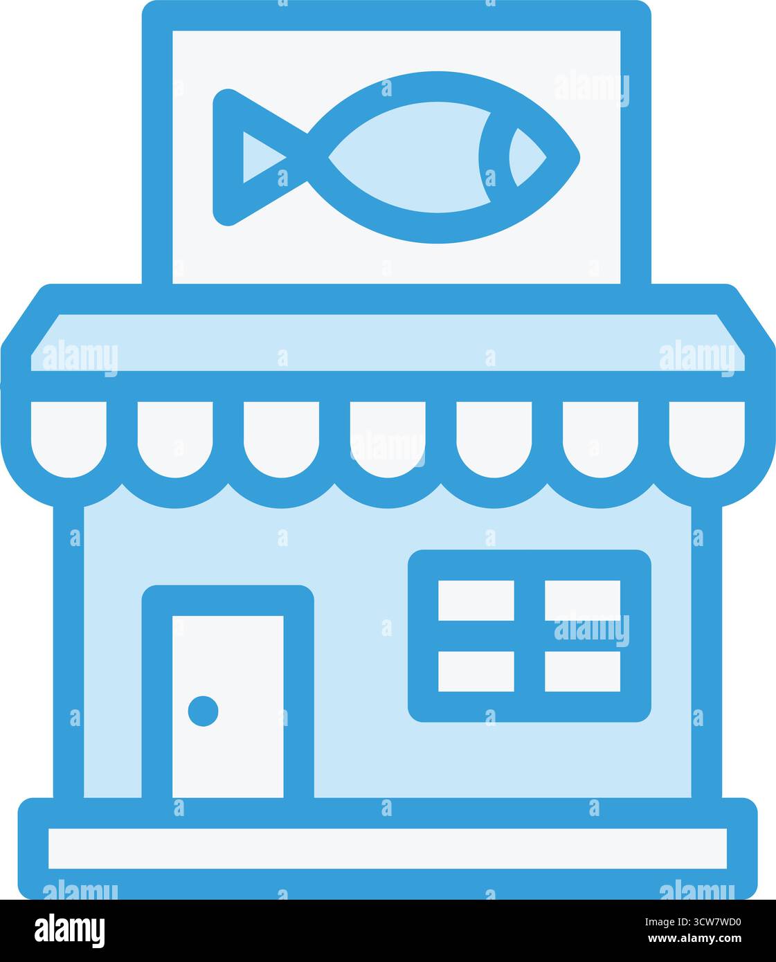 Fish shop Vector Icon Design Illustration Stock Vector